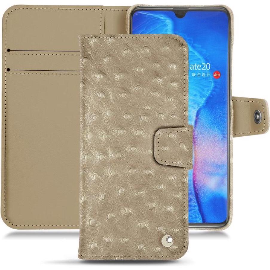 Noreve Lederschutzhülle Wallet (Huawei Mate 20), Smartphone Hülle, Beige