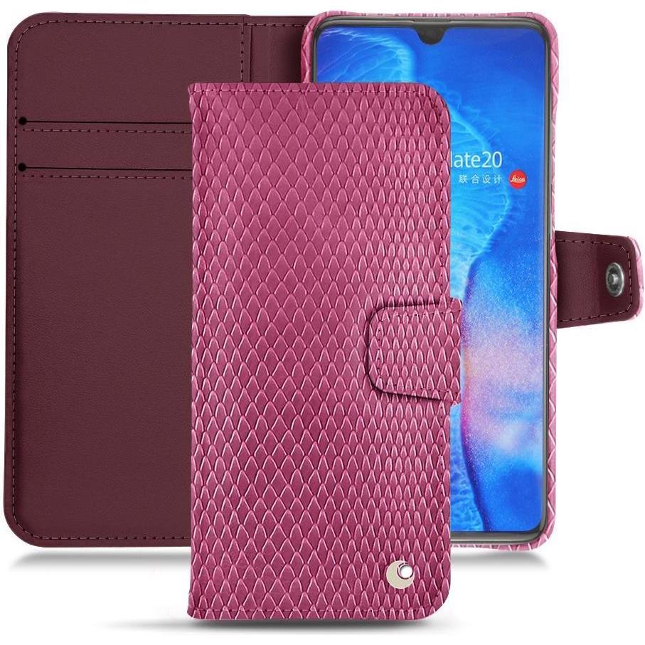 Noreve Lederschutzhülle Wallet (Huawei Mate 20), Smartphone Hülle, Rosa