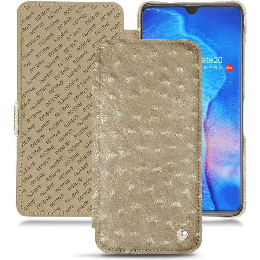 Noreve Lederschutzhülle horizontal (Huawei Mate 20), Smartphone Hülle, Beige