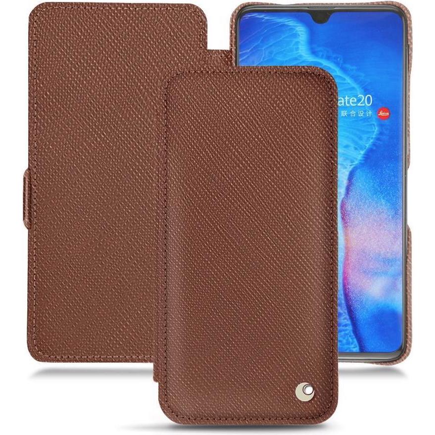 Noreve Lederschutzhülle horizontal (Huawei Mate 20), Smartphone Hülle, Braun