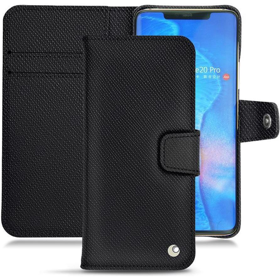 Noreve Lederschutzhülle Wallet (Huawei Mate 20 Pro), Smartphone Hülle, Schwarz