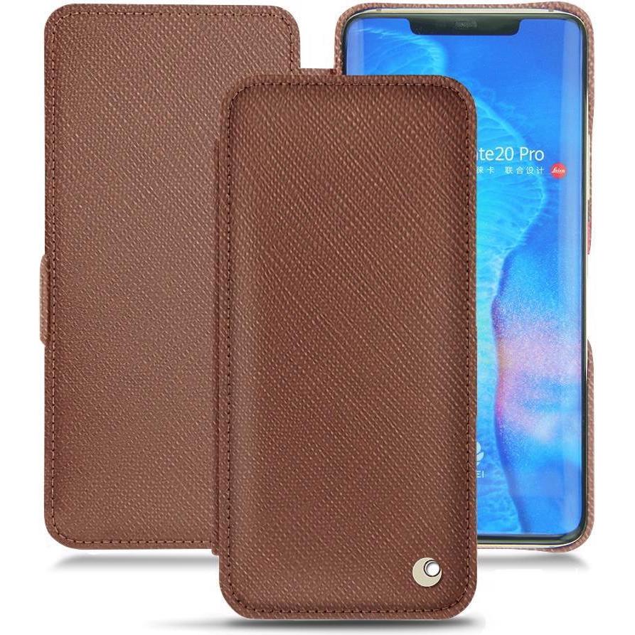 Noreve Lederschutzhülle horizontal (Huawei Mate 20 Pro), Smartphone Hülle, Braun