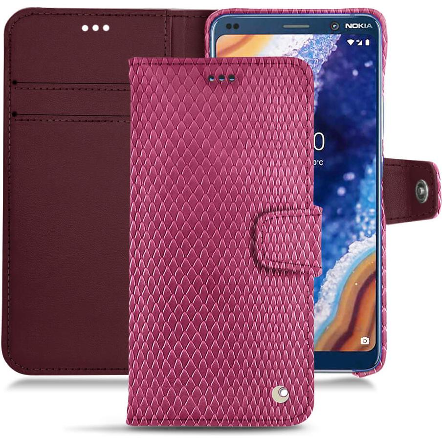 Noreve Lederschutzhülle Wallet (Nokia 9 PureView), Smartphone Hülle, Rosa