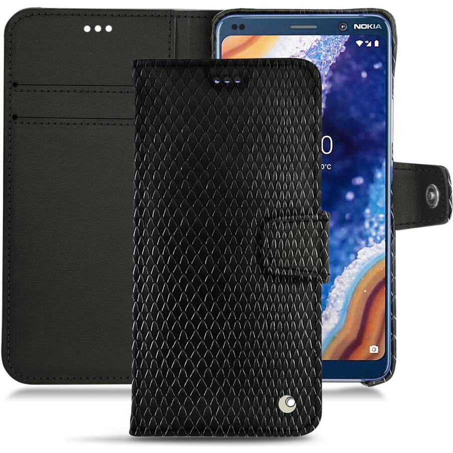 Noreve Lederschutzhülle Wallet (Nokia 9 PureView), Smartphone Hülle, Schwarz