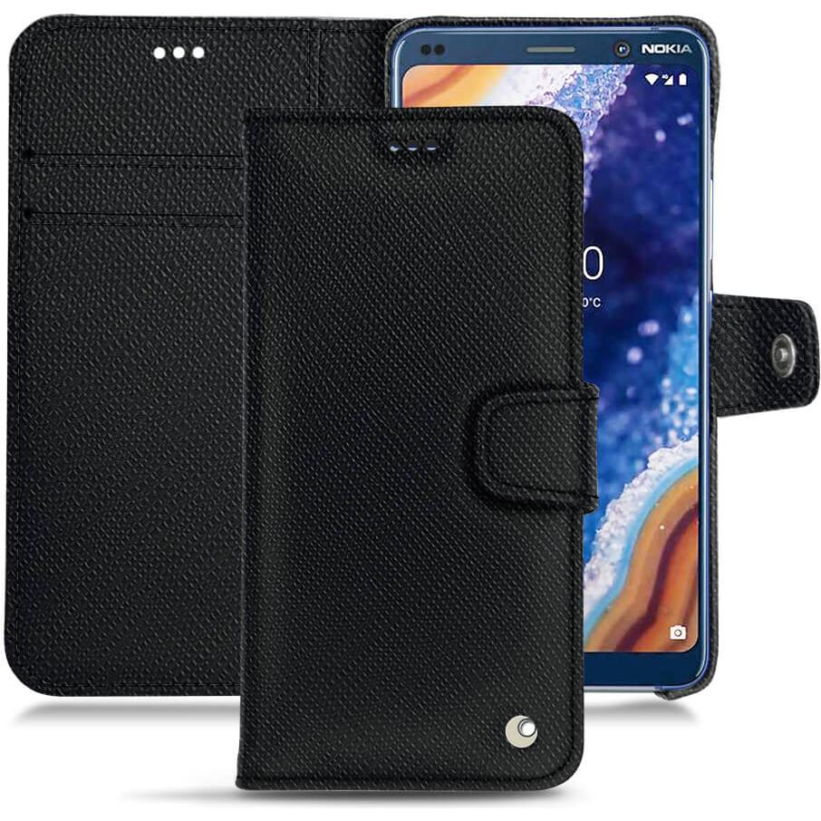 Noreve Lederschutzhülle Wallet (Nokia 9 PureView), Smartphone Hülle, Schwarz