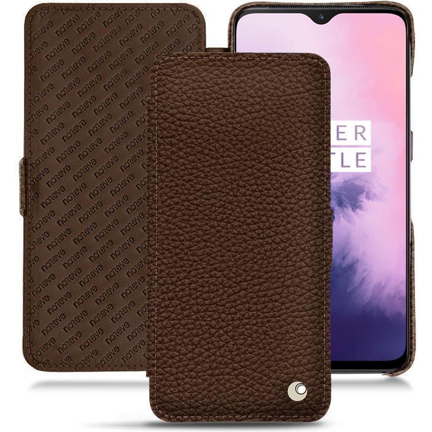 Noreve Lederschutzhülle horizontal (OnePlus 7), Smartphone Hülle, Braun
