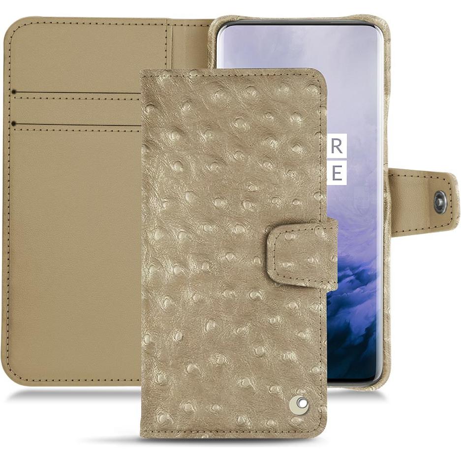 Noreve Lederschutzhülle Wallet (OnePlus 7 Pro), Smartphone Hülle, Beige