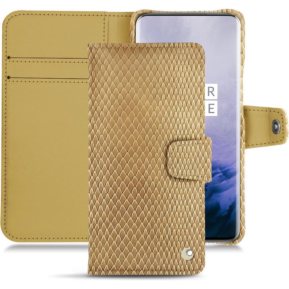 Noreve Lederschutzhülle Wallet (OnePlus 7 Pro), Smartphone Hülle, Beige
