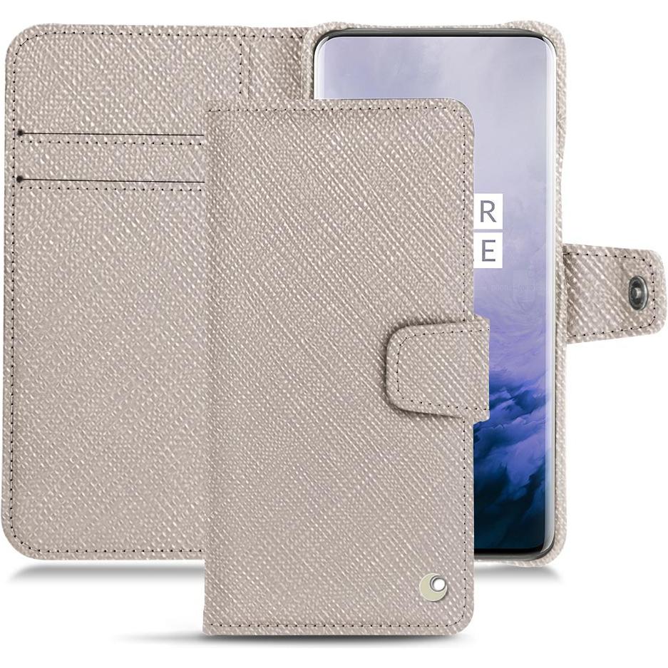 Noreve Lederschutzhülle Wallet (OnePlus 7 Pro), Smartphone Hülle, Beige