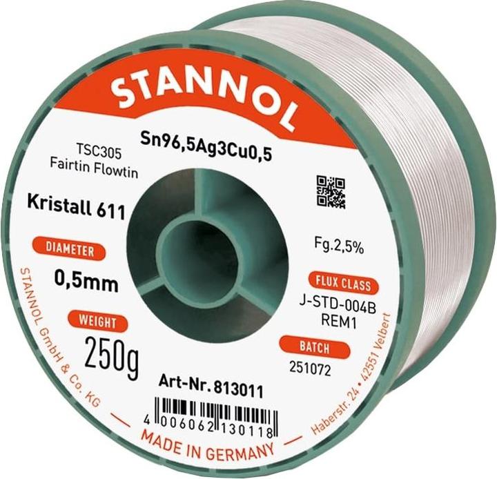 Image du produit Stannol Fil de soudure 611 2,5% Ø 0,5 (Souder)