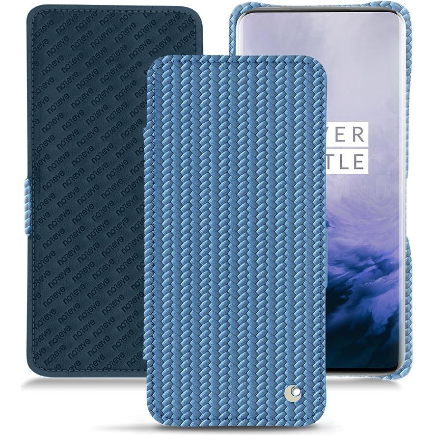 Noreve Lederschutzhülle horizontal (OnePlus 7 Pro), Smartphone Hülle, Blau