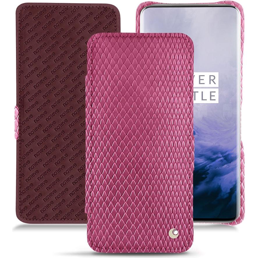 Noreve Lederschutzhülle horizontal (OnePlus 7 Pro), Smartphone Hülle, Rosa