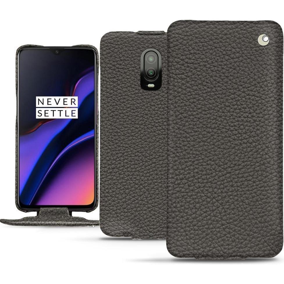 Noreve Lederschutzhülle vertikal (OnePlus 6T), Smartphone Hülle, Grau
