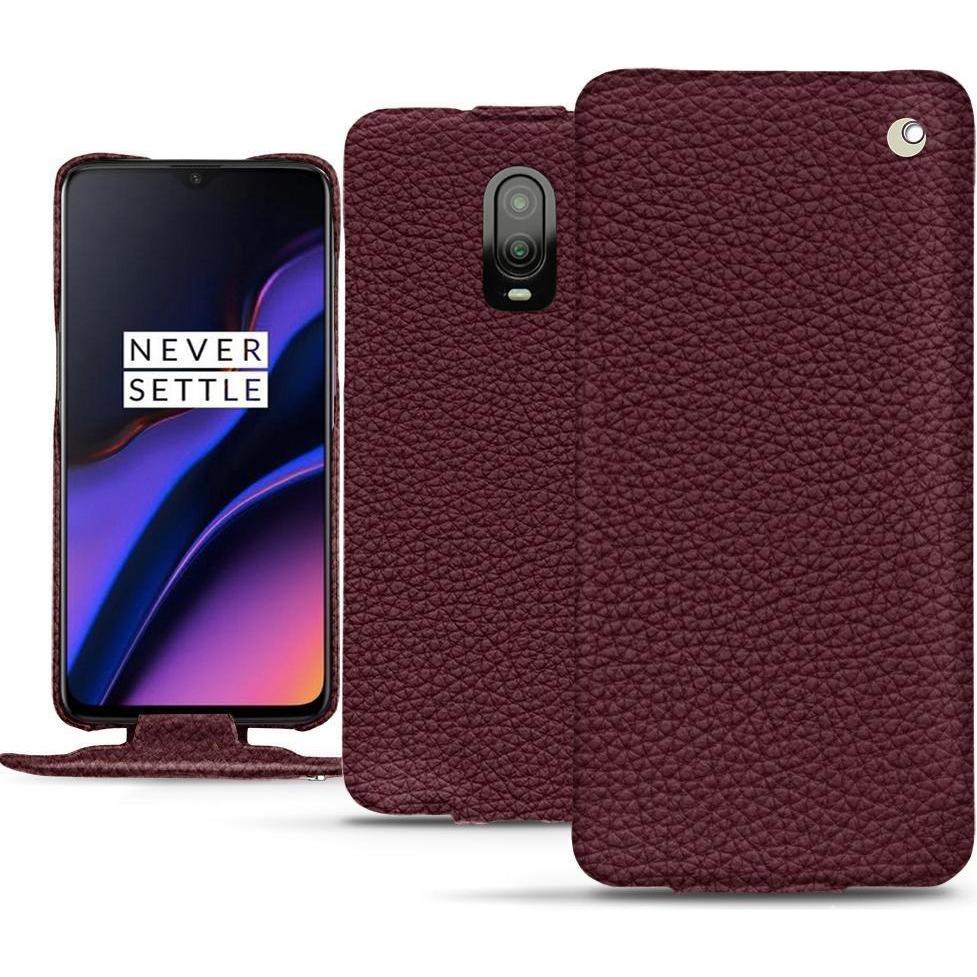 Thumbnail - Noreve Lederschutzhülle vertikal (OnePlus 6T), Smartphone Hülle, Violett