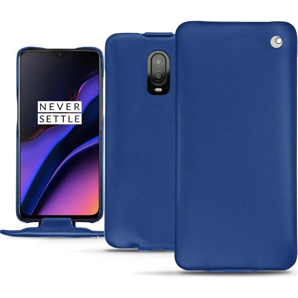 Noreve Lederschutzhülle vertikal (OnePlus 6T), Smartphone Hülle, Blau