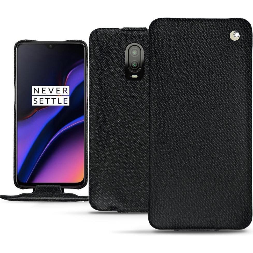 Noreve Lederschutzhülle vertikal (OnePlus 6T), Smartphone Hülle, Schwarz
