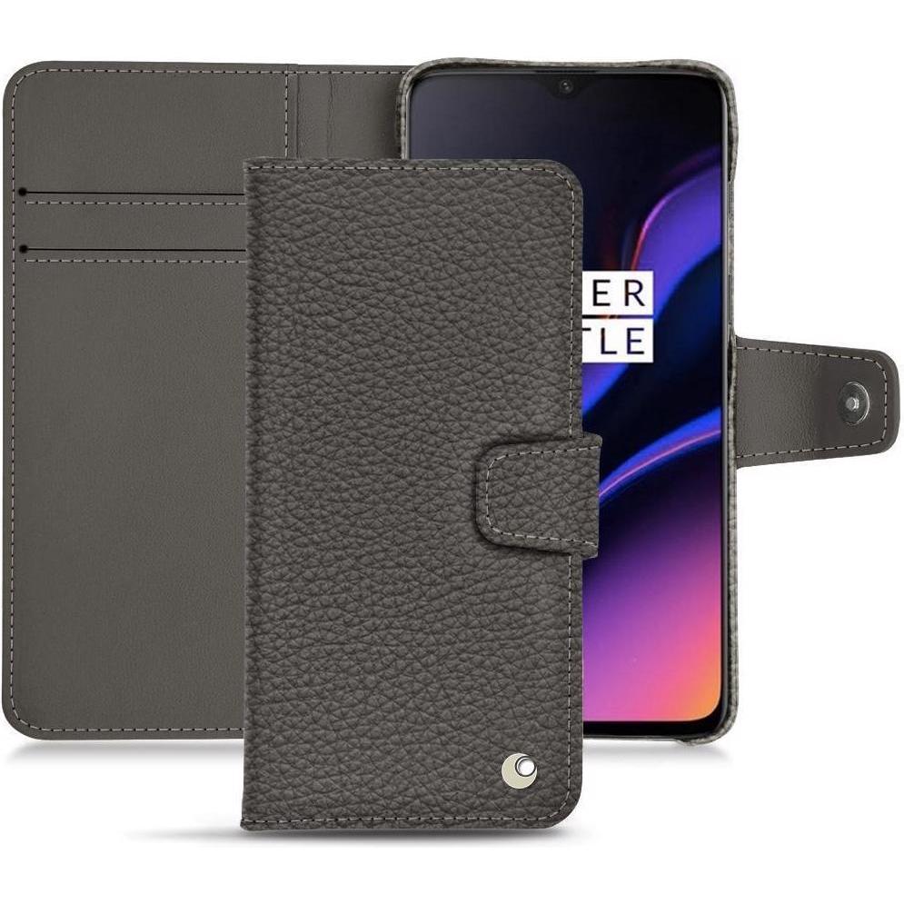 Noreve Lederschutzhülle Wallet (OnePlus 6T), Smartphone Hülle, Grau