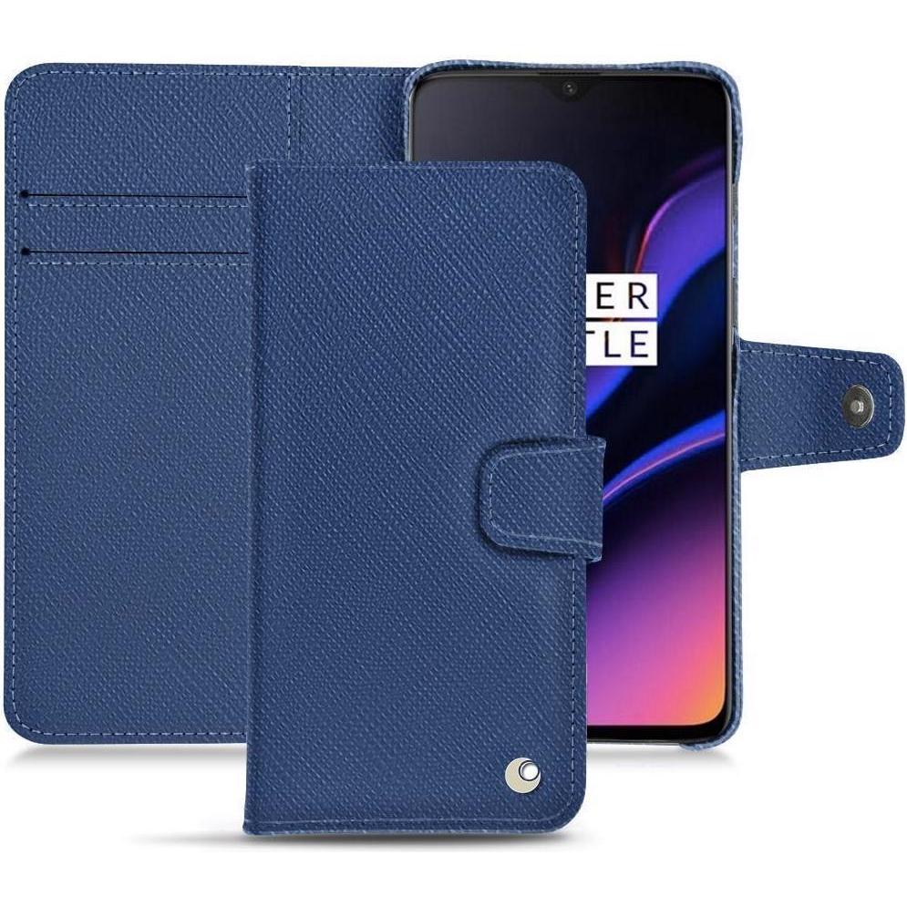Noreve Lederschutzhülle Wallet (OnePlus 6T), Smartphone Hülle, Blau