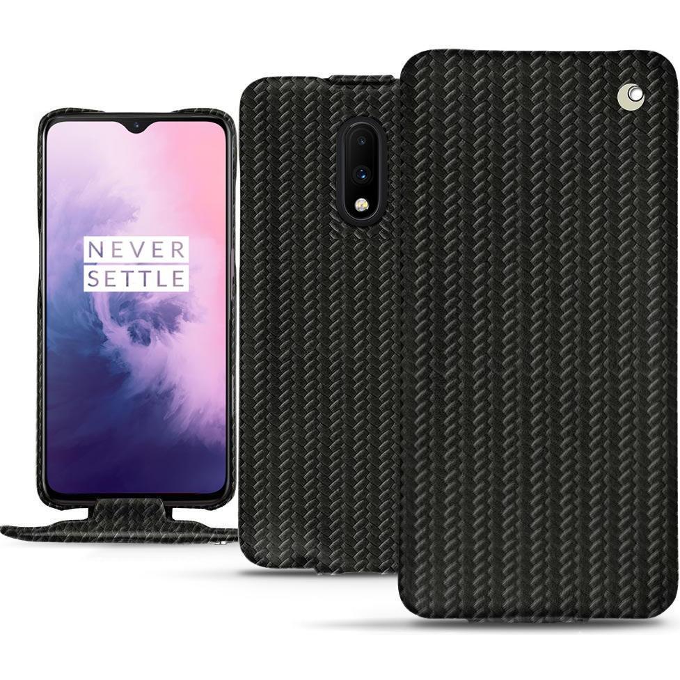 Noreve Lederschutzhülle vertikal (OnePlus 7), Smartphone Hülle, Schwarz