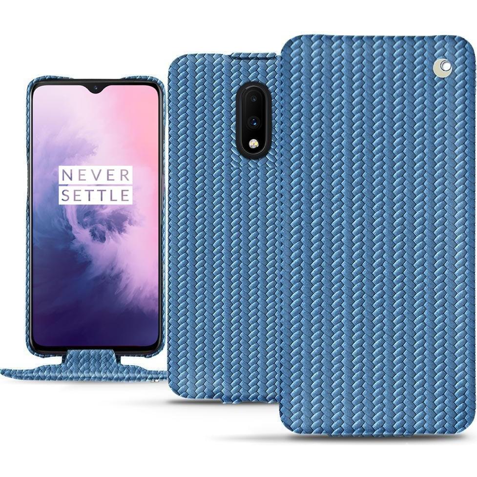 Thumbnail - Noreve Lederschutzhülle vertikal (OnePlus 7), Smartphone Hülle, Blau