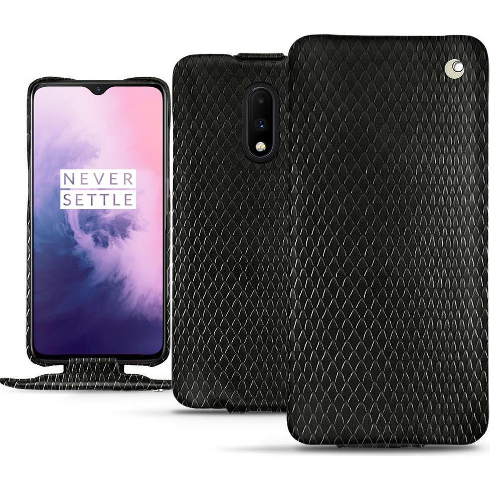 Noreve Lederschutzhülle vertikal (OnePlus 7), Smartphone Hülle, Schwarz