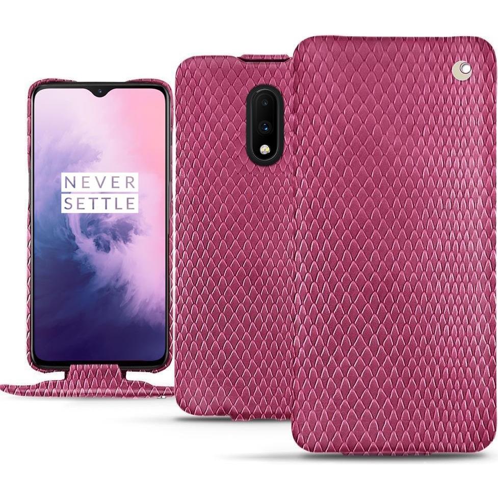 Noreve Lederschutzhülle vertikal (OnePlus 7), Smartphone Hülle, Rosa