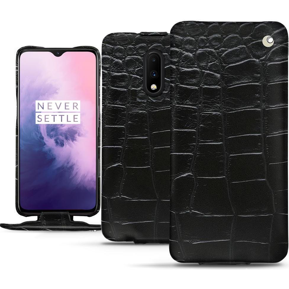 Noreve Lederschutzhülle vertikal (OnePlus 7), Smartphone Hülle, Schwarz