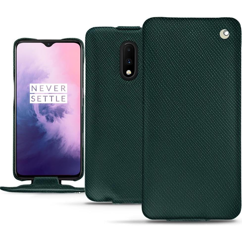 Noreve Lederschutzhülle vertikal (OnePlus 7), Smartphone Hülle, Grün