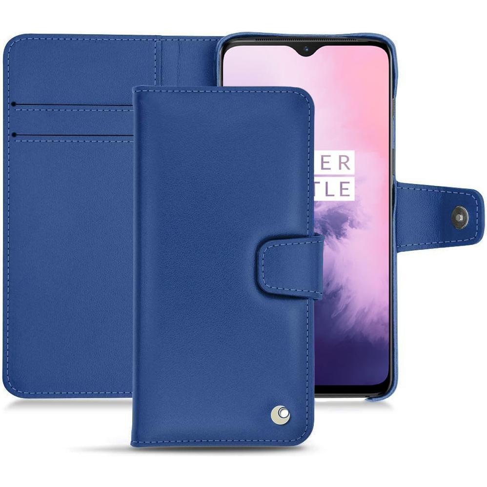 Noreve Lederschutzhülle Wallet (OnePlus 7), Smartphone Hülle, Blau