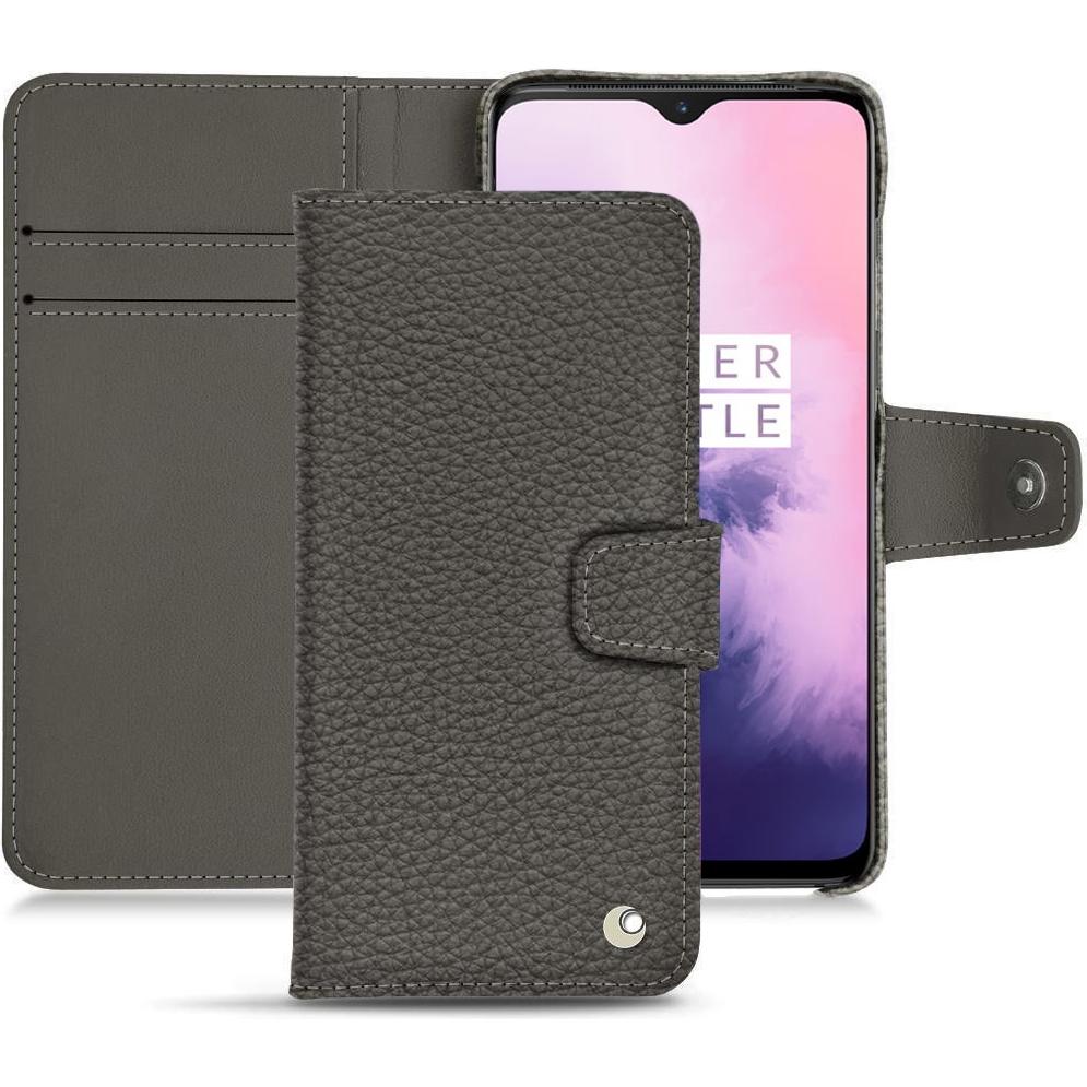 Thumbnail - Noreve Lederschutzhülle Wallet (OnePlus 7), Smartphone Hülle, Grau