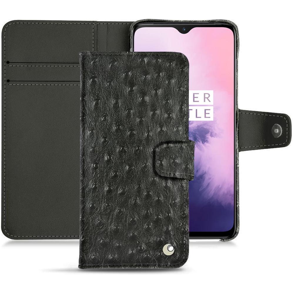 Noreve Lederschutzhülle Wallet (OnePlus 7), Smartphone Hülle, Schwarz