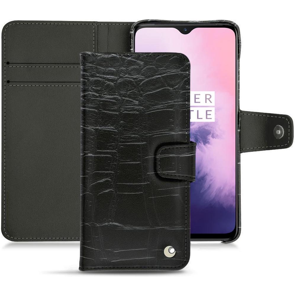 Noreve Lederschutzhülle Wallet (OnePlus 7), Smartphone Hülle, Schwarz