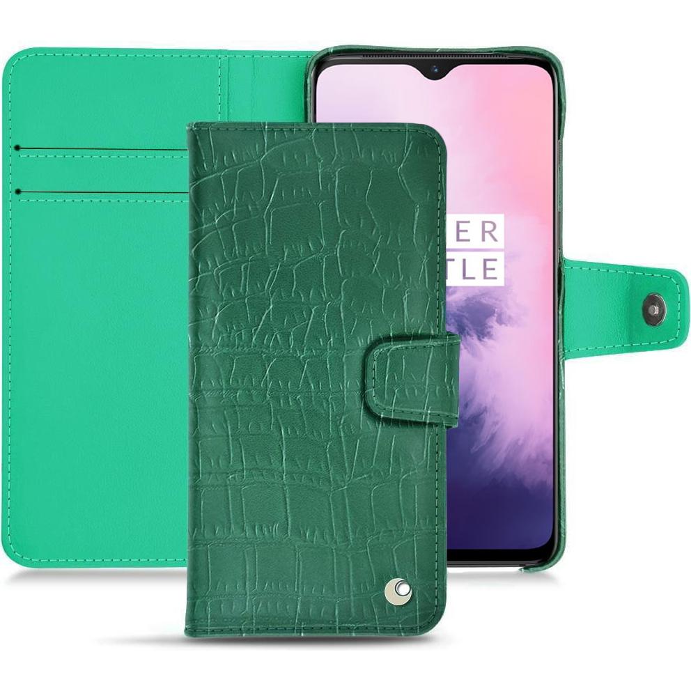 Noreve Lederschutzhülle Wallet (OnePlus 7), Smartphone Hülle, Grün