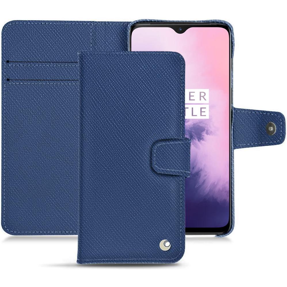 Noreve Lederschutzhülle Wallet (OnePlus 7), Smartphone Hülle, Blau