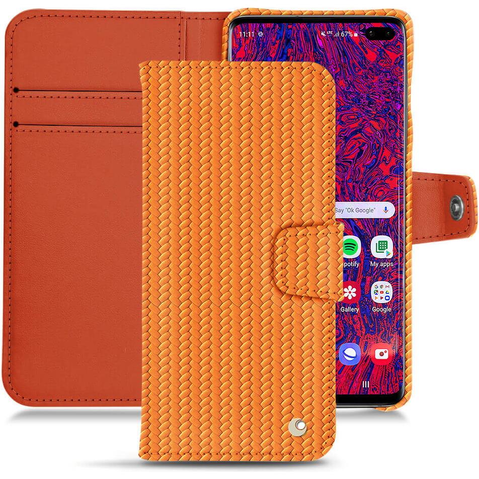 Thumbnail - Noreve Lederschutzhülle Wallet (Samsung Galaxy S10+), Smartphone Hülle, Orange