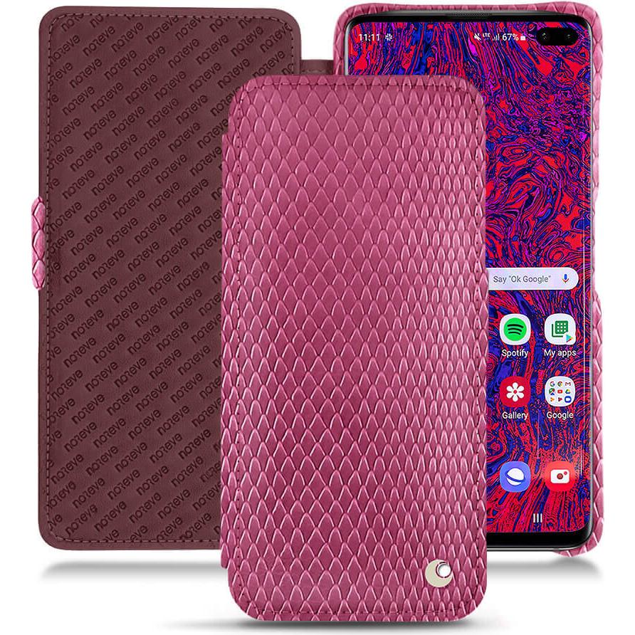 Thumbnail - Noreve Lederschutzhülle horizontal (Samsung Galaxy S10+), Smartphone Hülle, Rosa