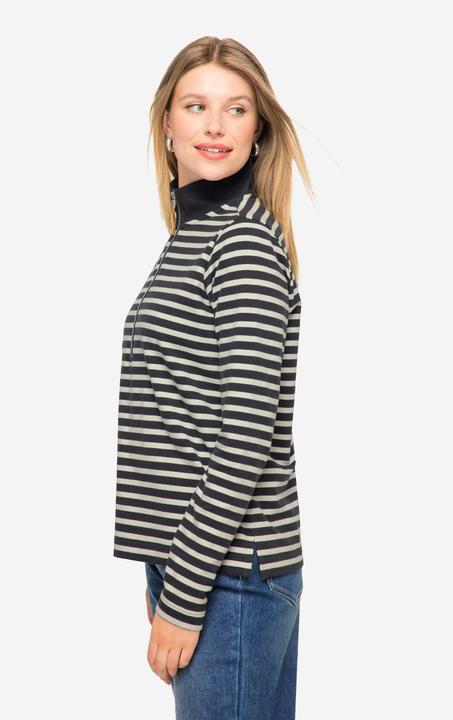 Produktbild Laurasøn Sweatshirt, Ringel, Troyer-Kragen, Langarm, OEKO-TEX (L)