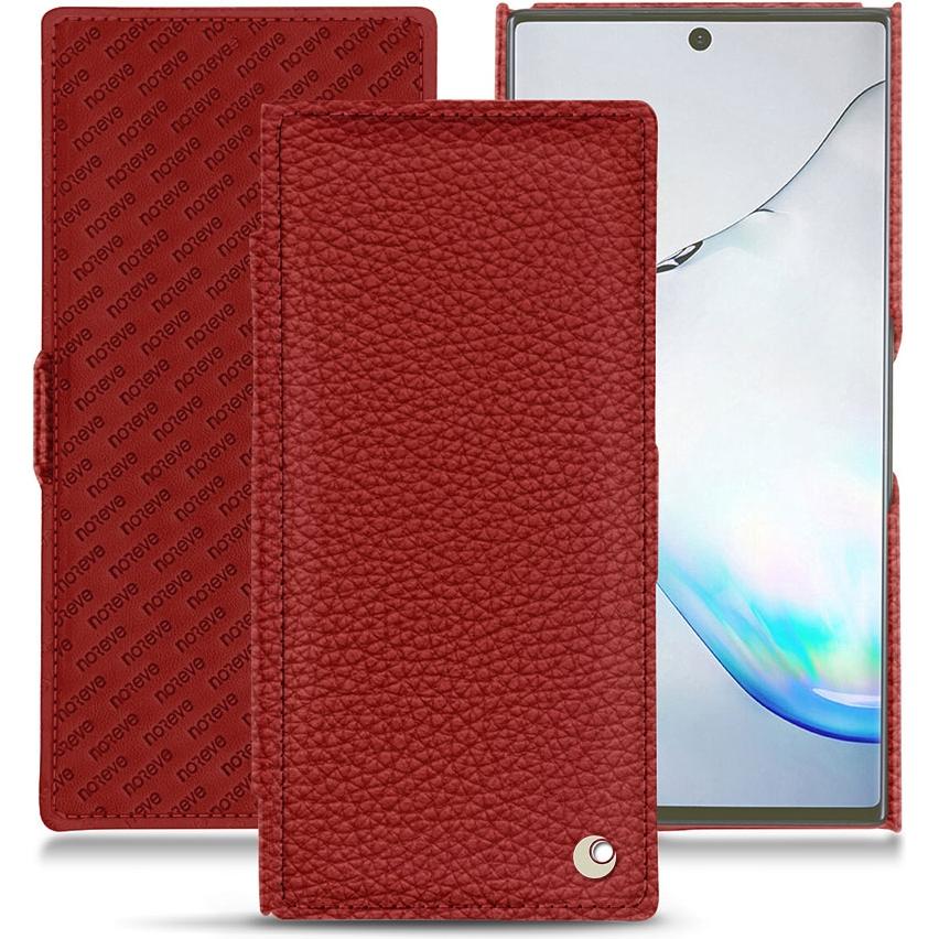 Noreve Lederschutzhülle horizontal (Samsung Galaxy Note 10), Smartphone Hülle, Rot