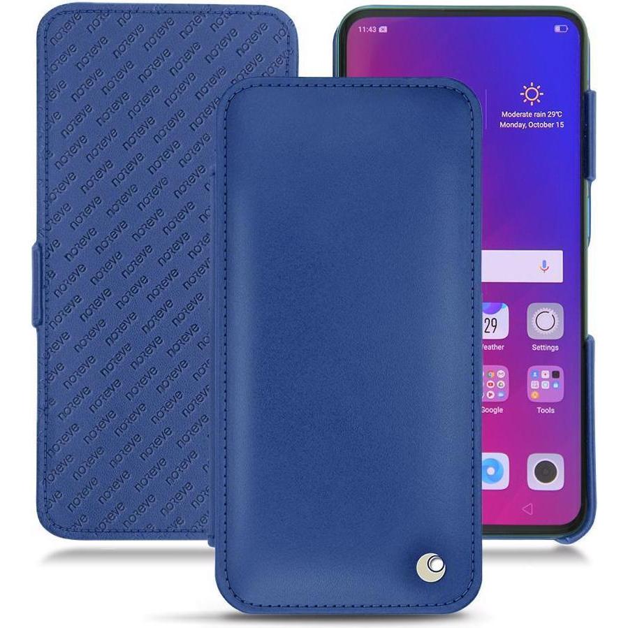 Noreve Lederschutzhülle horizontal (Oppo Find X), Smartphone Hülle, Blau
