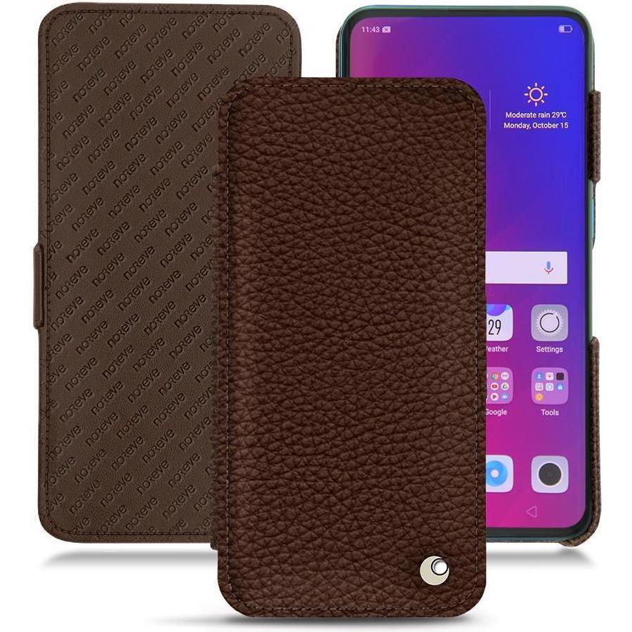 Noreve Lederschutzhülle horizontal (Oppo Find X), Smartphone Hülle, Braun