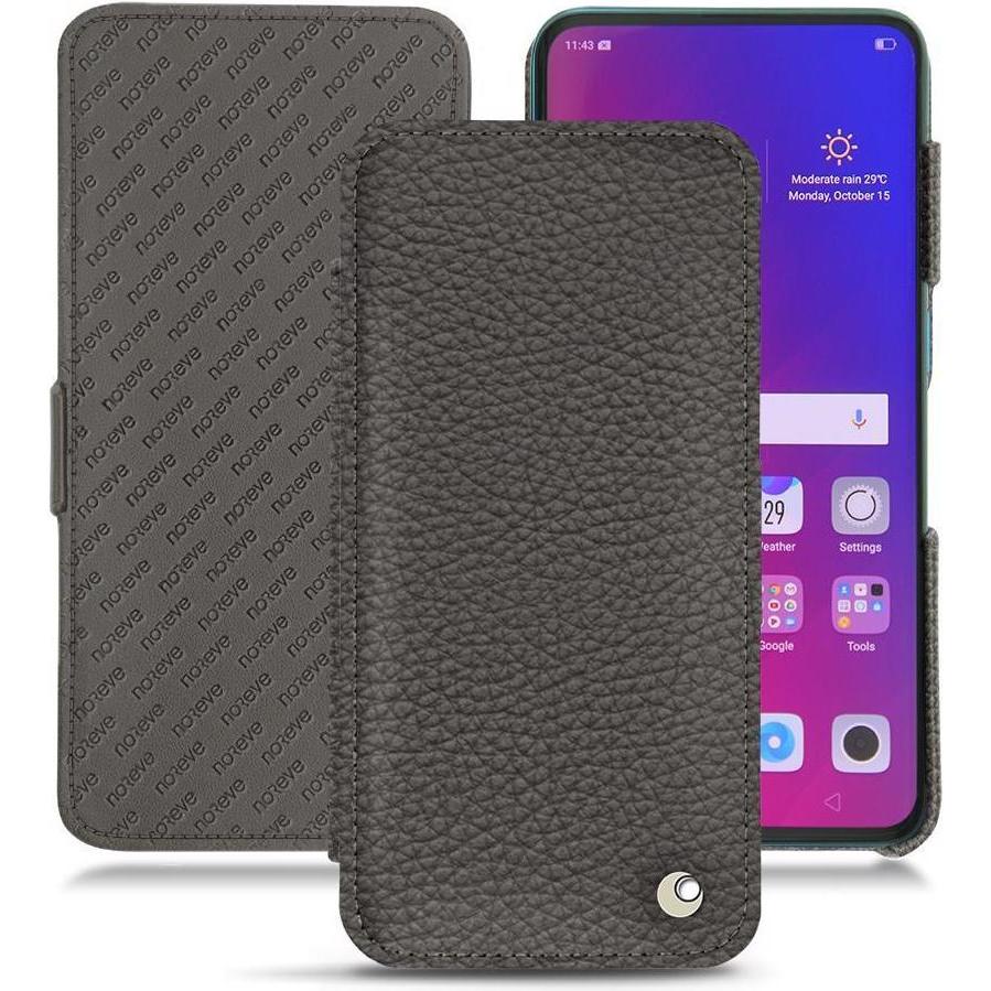 Noreve Lederschutzhülle horizontal (Oppo Find X), Smartphone Hülle, Grau