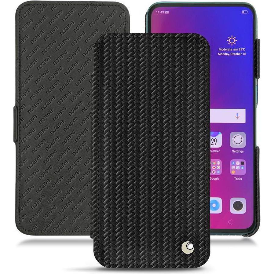 Noreve Lederschutzhülle horizontal (Oppo Find X), Smartphone Hülle, Schwarz
