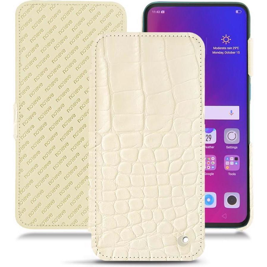 Noreve Lederschutzhülle horizontal (Oppo Find X), Smartphone Hülle, Weiss