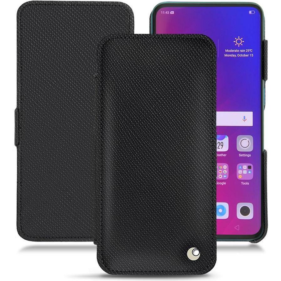 Noreve Lederschutzhülle horizontal (Oppo Find X), Smartphone Hülle, Schwarz