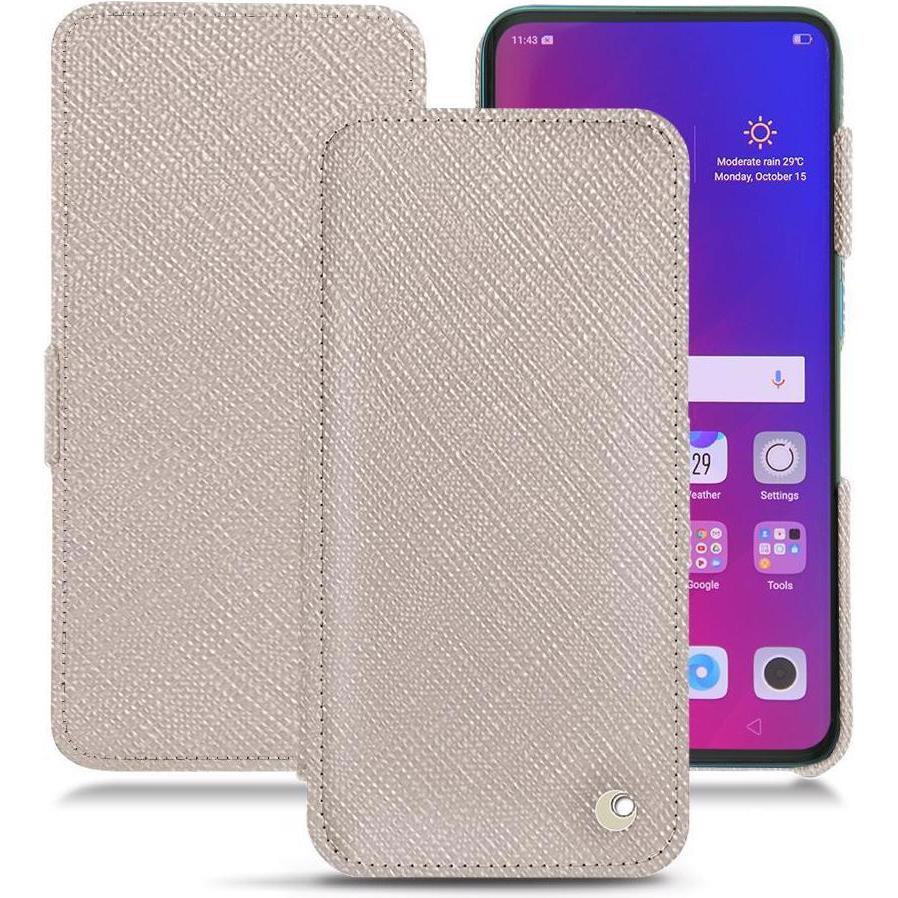 Noreve Lederschutzhülle horizontal (Oppo Find X), Smartphone Hülle, Beige