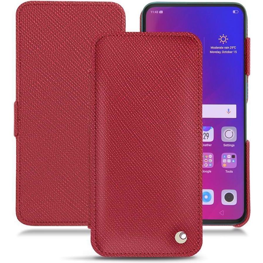 Noreve Lederschutzhülle horizontal (Oppo Find X), Smartphone Hülle, Rot