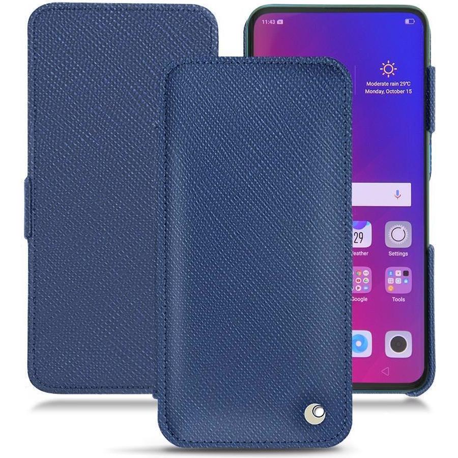 Noreve Lederschutzhülle horizontal (Oppo Find X), Smartphone Hülle, Blau