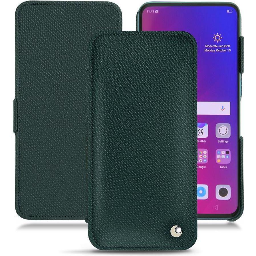 Thumbnail - Noreve Lederschutzhülle horizontal (Oppo Find X), Smartphone Hülle, Grün