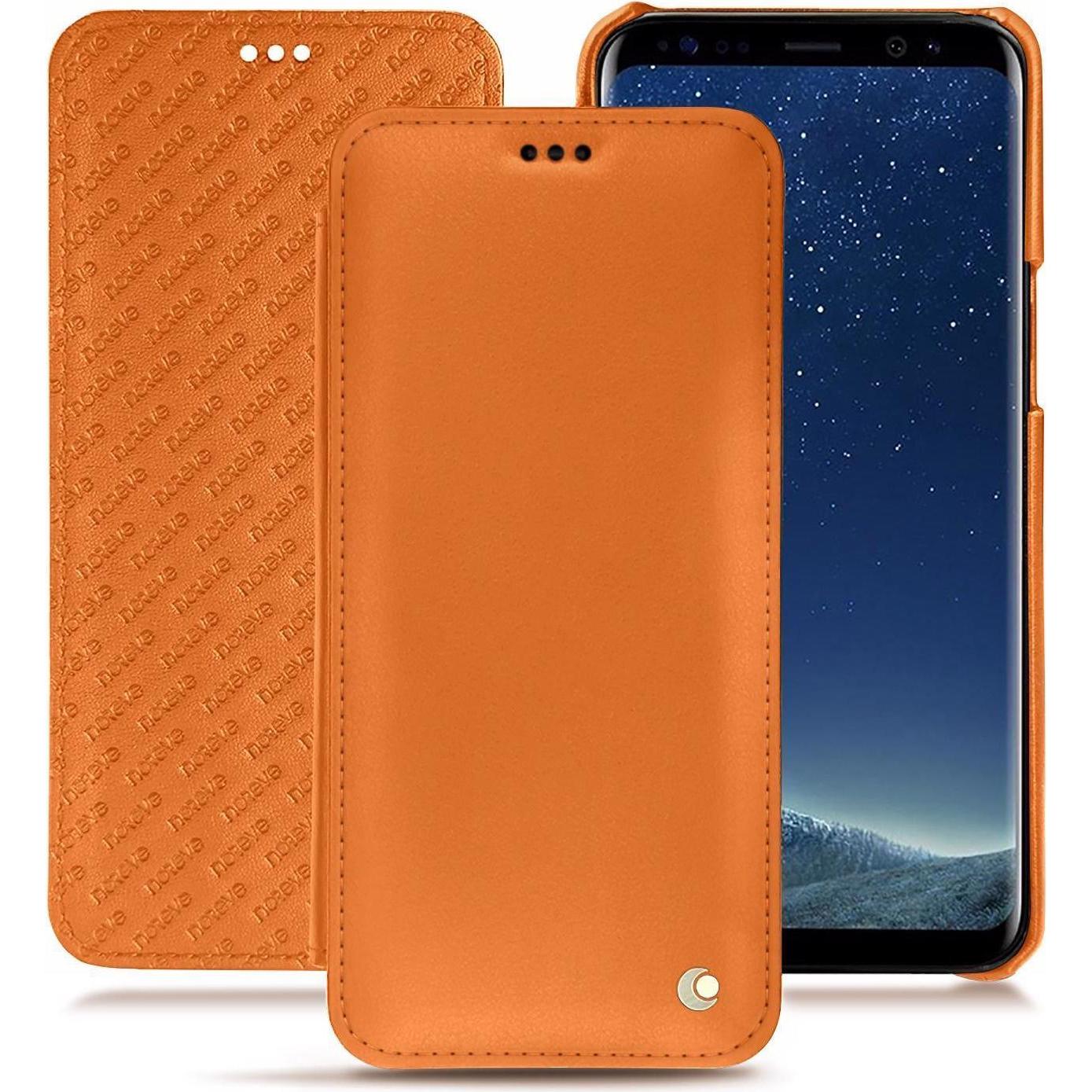 Noreve Lederschutzhülle horizontal (Samsung Galaxy S8+), Smartphone Hülle, Orange