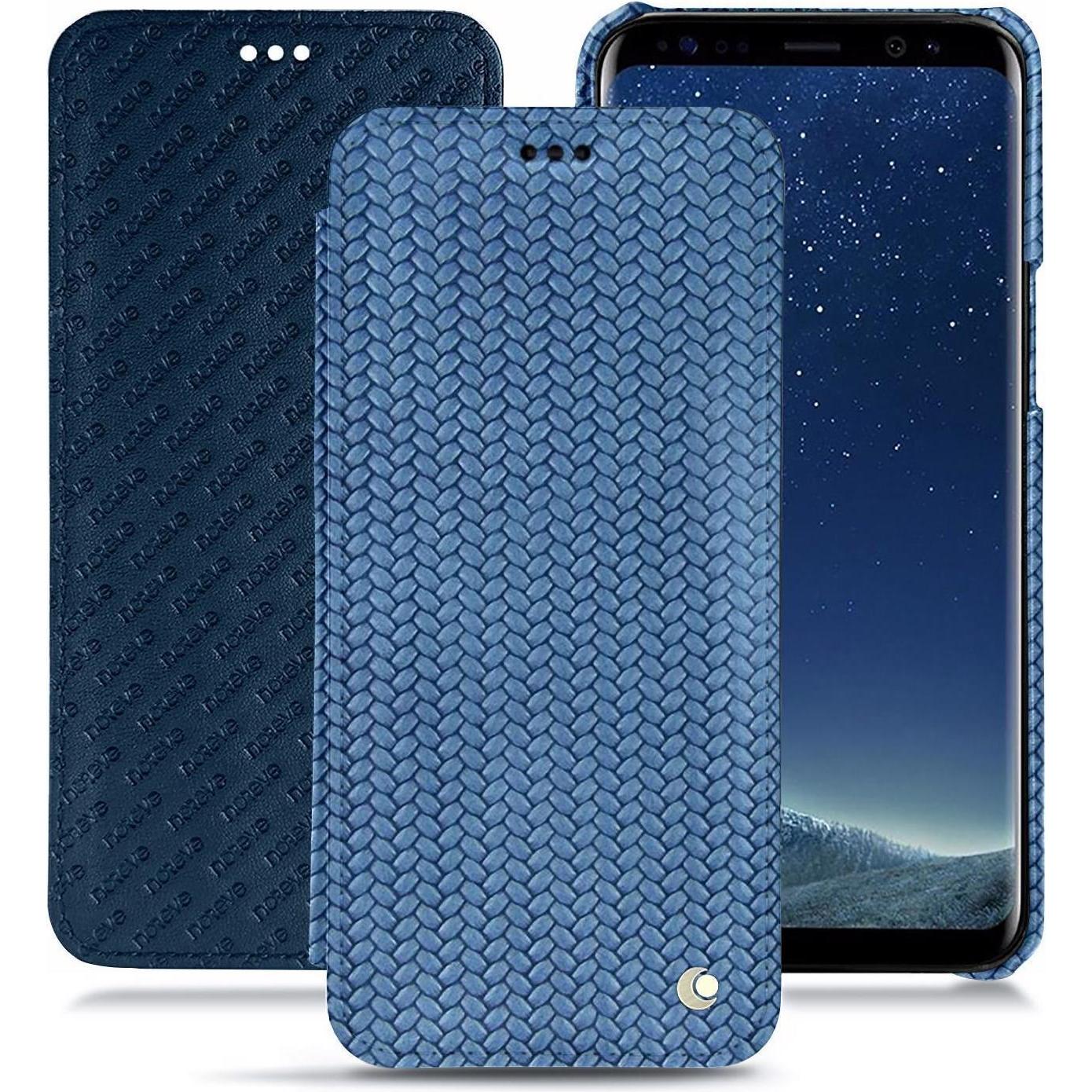 Thumbnail - Noreve Lederschutzhülle horizontal (Samsung Galaxy S8+), Smartphone Hülle, Blau